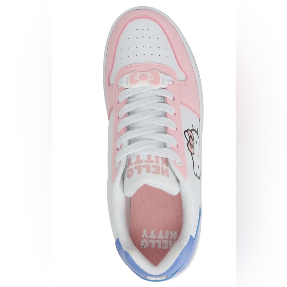 Hello Kitty White Pink & Blue Low-Top Sanrio Licensed Sneakers Size 8 NWT - Picture 9 of 16